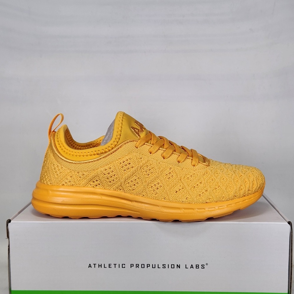 APL TechLoom Phantom Running Shoes Women Size 7 Mango Orange Knit Sneakers